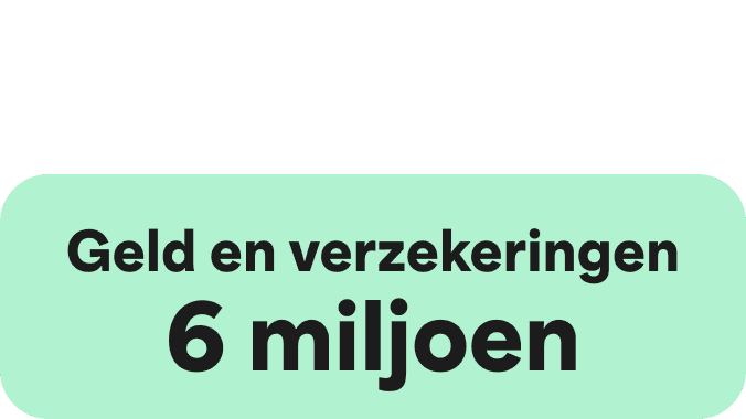 A Green icon showcasing a large Green circle and two smaller ones on the right hand side. The words Money and Insurance
6 Million are written in the centre.