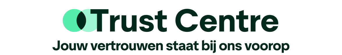 An image of two intertwining Green circles with Trust Centre written in a large font next to it. Beneath it is a smaller font that reads "Your trust is our priority"
